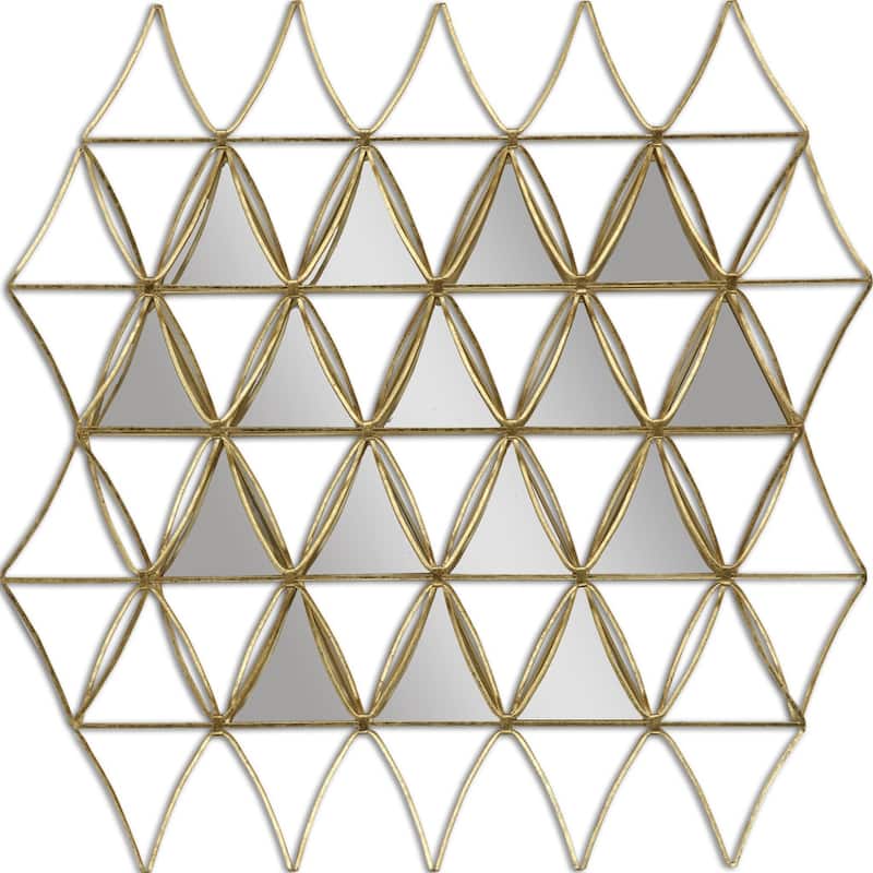 HomeRoots 36" Gold Metal Accent Mirror - 35.00 in. x 36.00 in. x 3.00 in.
