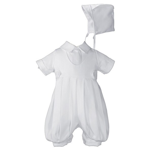 baby boy satin christening outfit