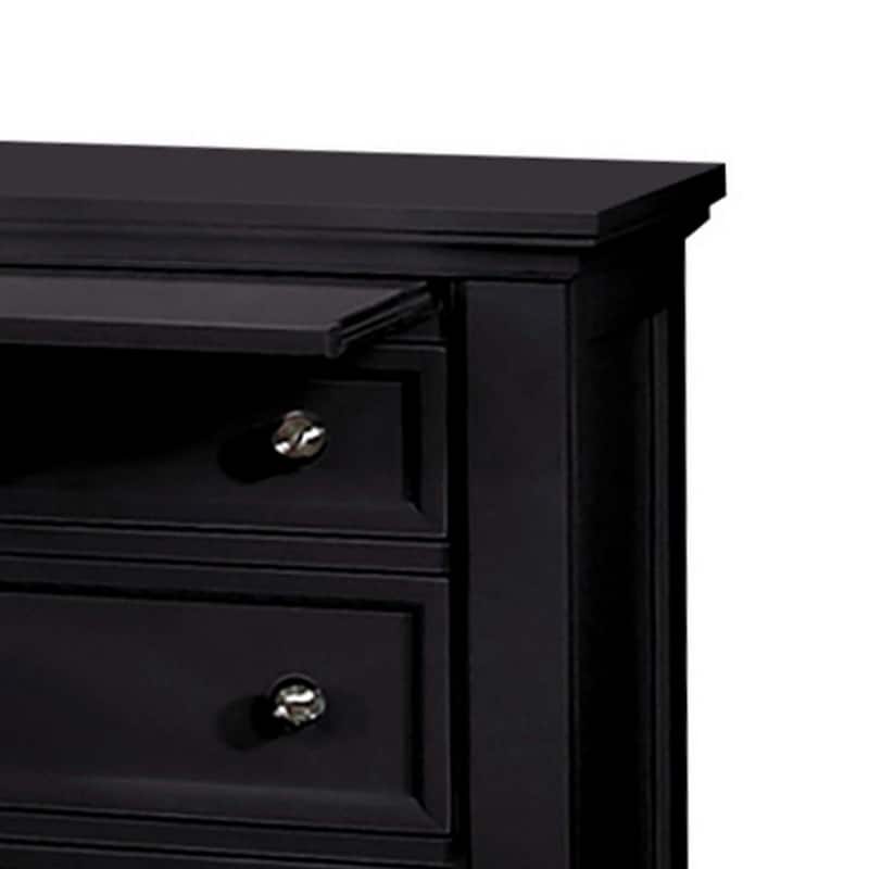 Black/Nickel 3 Drawer 29 in. W Nightstand with Sturdy Hardware and Ample Storage