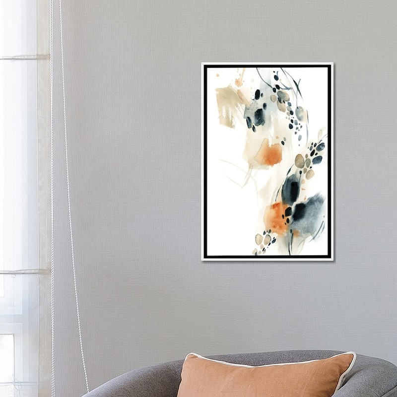 iCanvas "Abstract In Blue And Terracotta V" by Sophie Rodionov Framed Canvas Print
