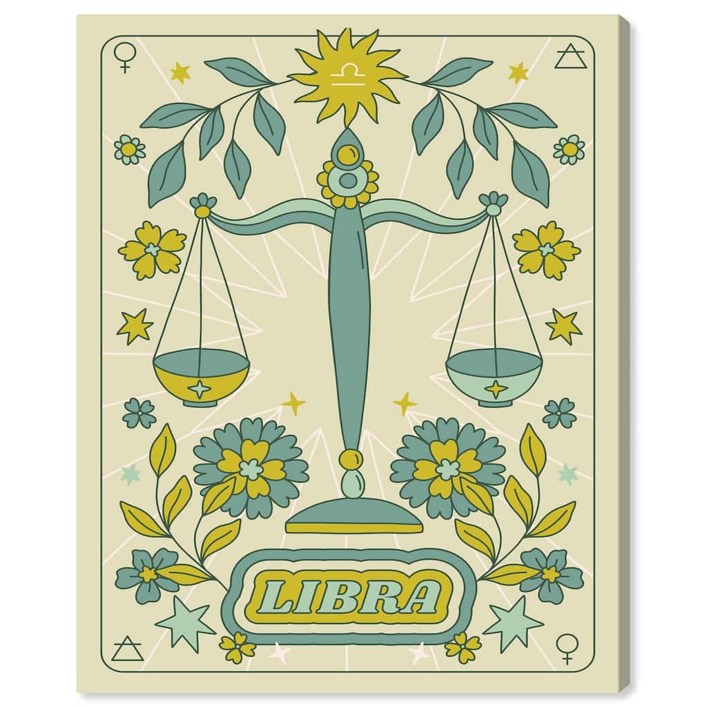 Libra Stars Card Canvas by Art Remedy, Gallery Wrapped