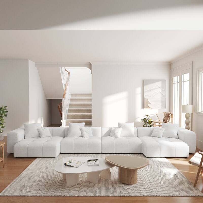 Large U-shaped Modular Sectional Sofa 39.37" Deep Seats for Living Room & Apartment