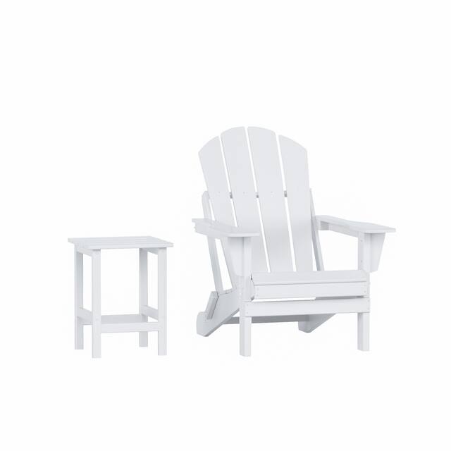 Laguna Folding Adirondack Chair and Side Table Set