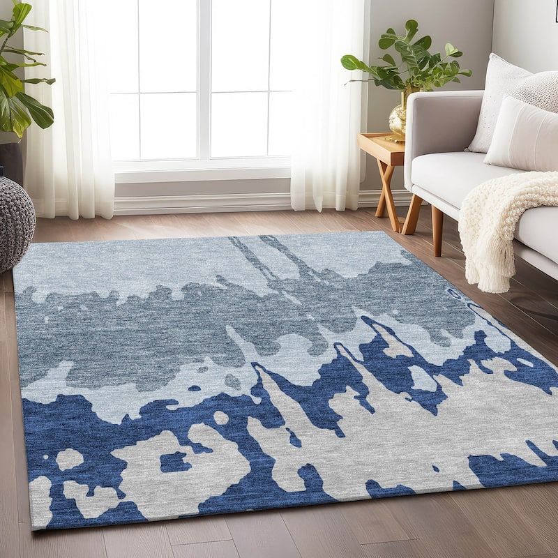 Premium Washable Super Soft Modern Drama Mayfield Rug - Sky - 5' x 7'6"