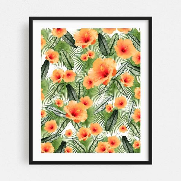 Hibiscus Calathea Fan Palm Leaves Jungle 3 Collage Art Print/Poster - Bed  Bath & Beyond - 34885777