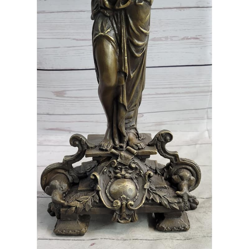 Hot Cast Bronze Sculpture Statue Of Ancient Greek Temple Priestess Holding Vessel