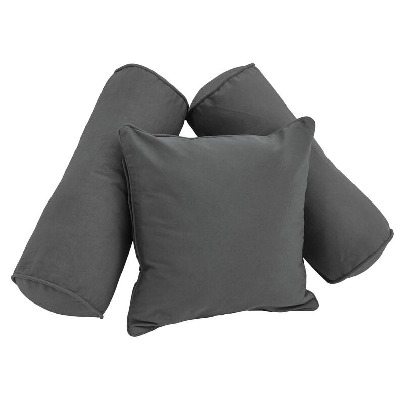 Twill 3-Piece Throw Pillow Set - Steel Grey