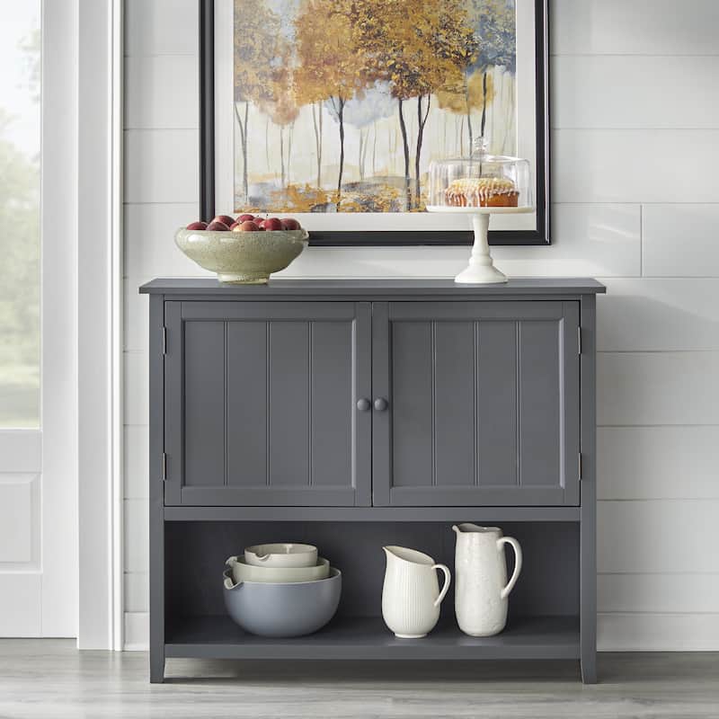 Simple Living Hanover Farmhouse 2-Door Buffet - Charcoal Grey
