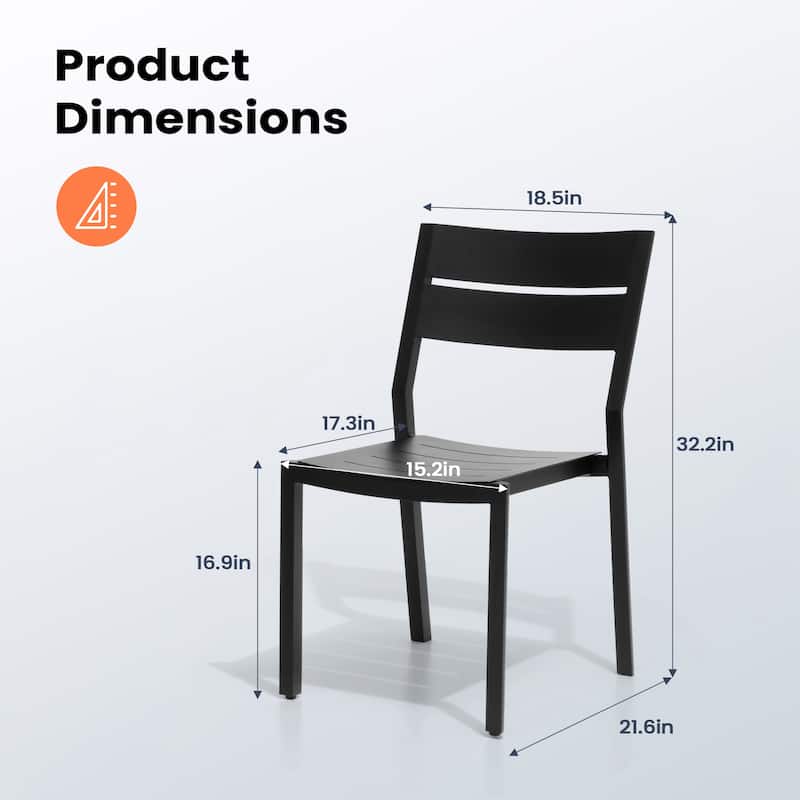 9PC Patio Outdoor Aluminum Dining Set with Umbrella Hole with Stackable Chairs