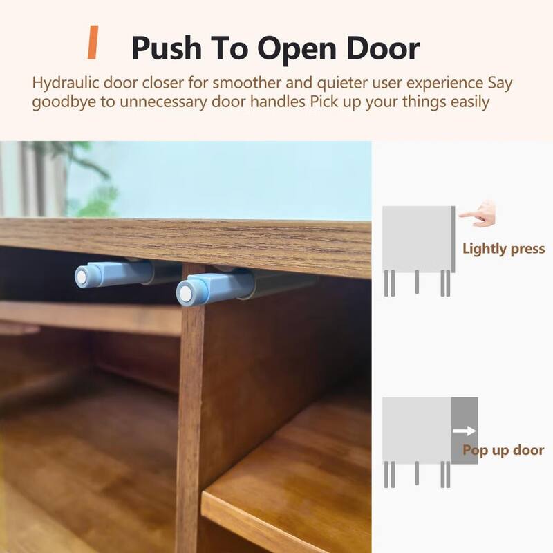 86.6" Solid Wood TV Stand with Slatted Door Design, Media Console for 90" TVs, - 86.6"Wx15.7"Dx20.8"H