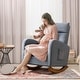 preview thumbnail 14 of 23, AVAWING Mid Century Nursery Rocking Chair Upholstered Velvet High Back Armchair Set of 2