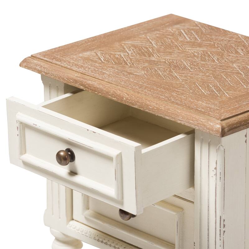 Nightstand 2 Drawer Bedside Table Modern French Provincial Style Furniture