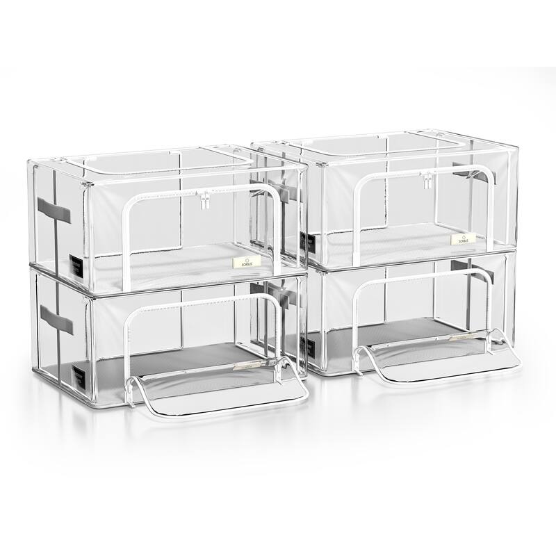 Sorbus Storage Bins with Metal Frame - Stackable & Foldable Clothes Organizer Bags with & Carry Handles Organization