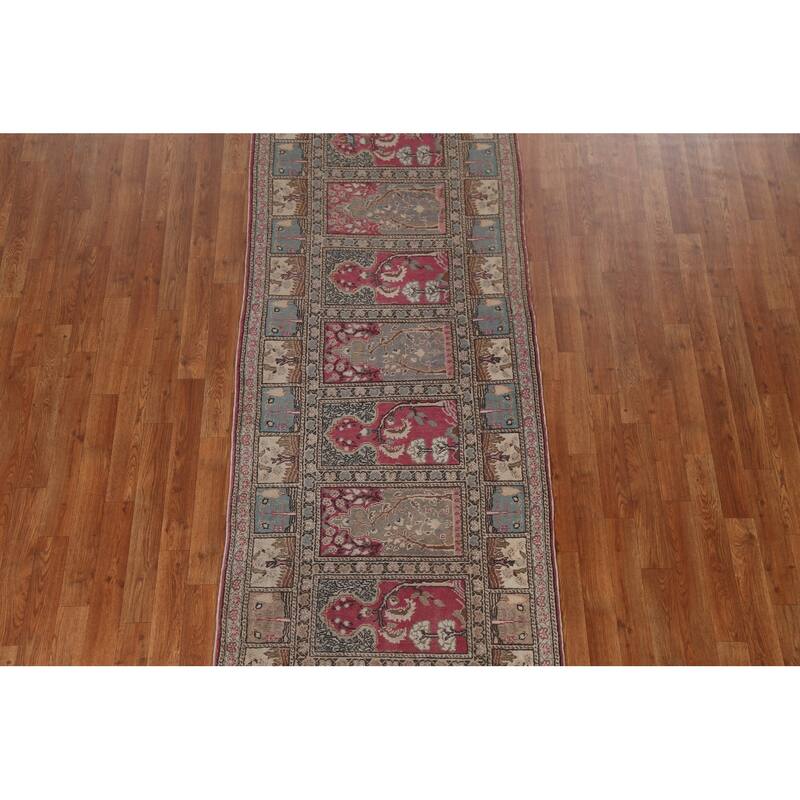 Vintage Anatolian Turkish Oriental Runner Rug Hand-knotted Wool Carpet - 3'0" x 8'8"