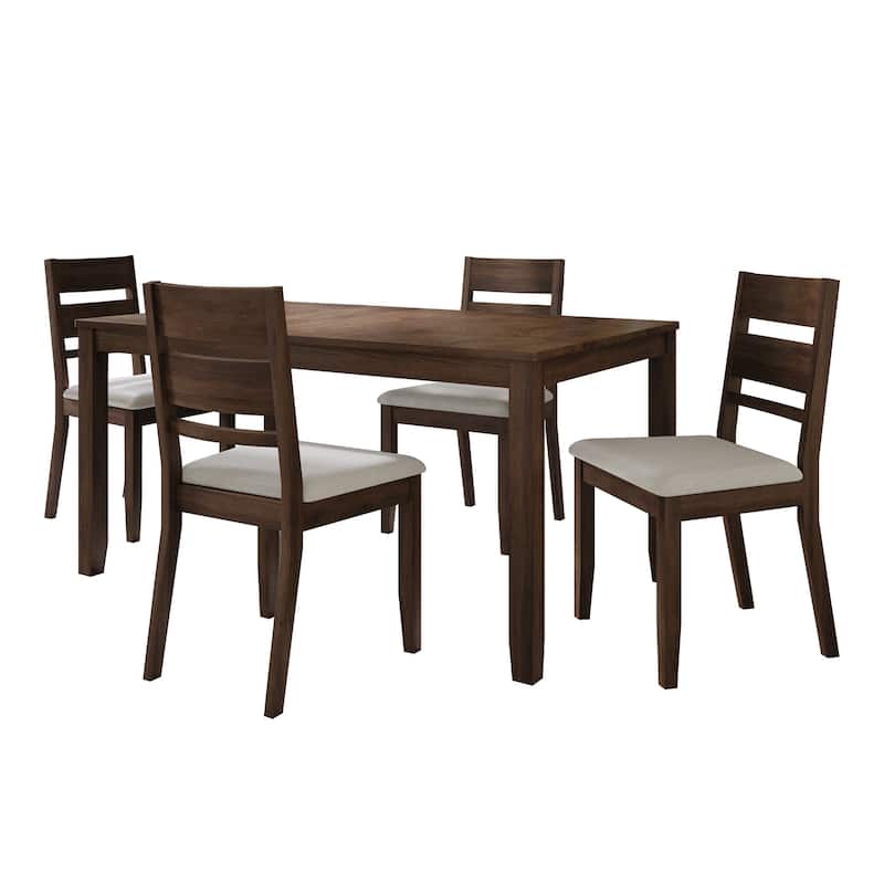 CraftPorch Elegant 5-piece Wooden Dining Set - Brown