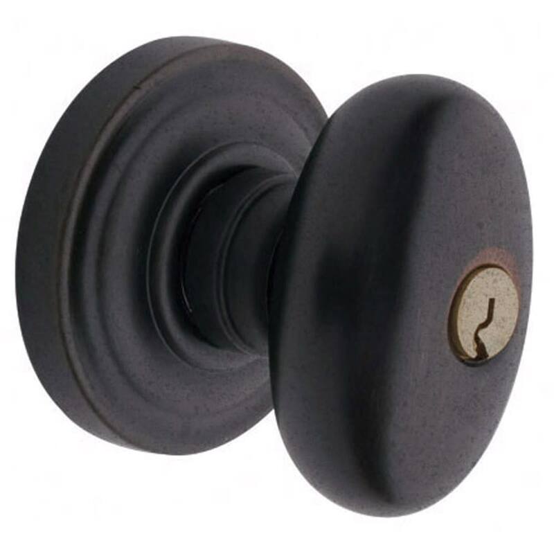 Baldwin Egg Style Keyed Entry Door Knob Set with Classic Rosette the