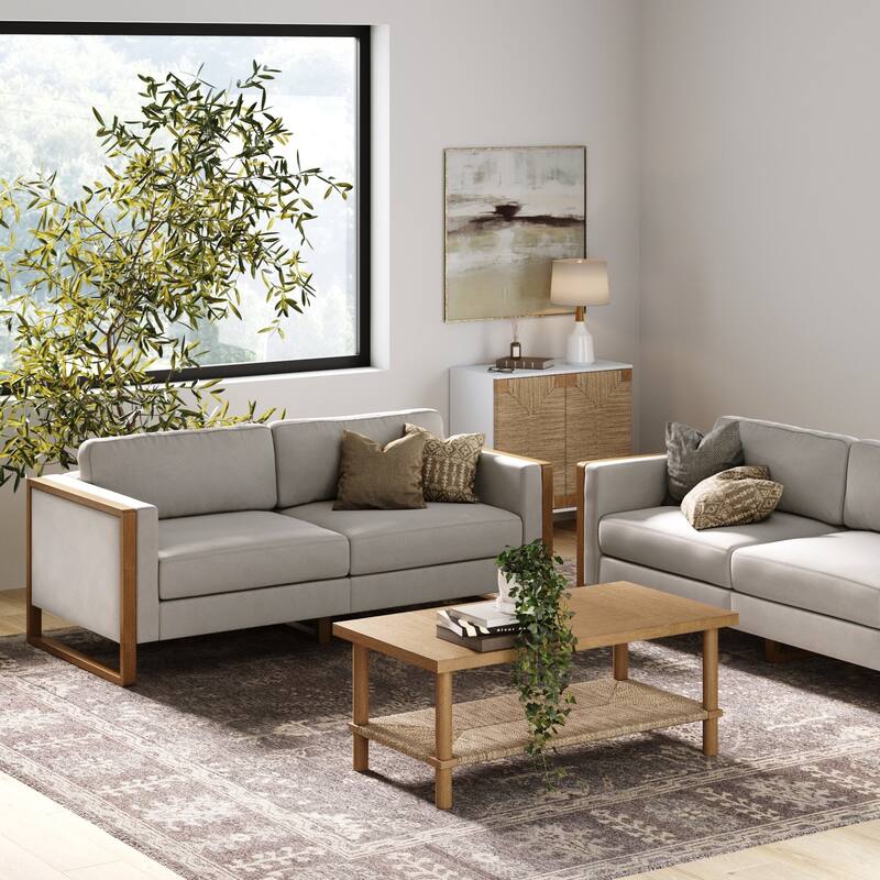 Madison Modern Upholstered Modular Sofa or Couch for Living Room with Solid Wood Legs