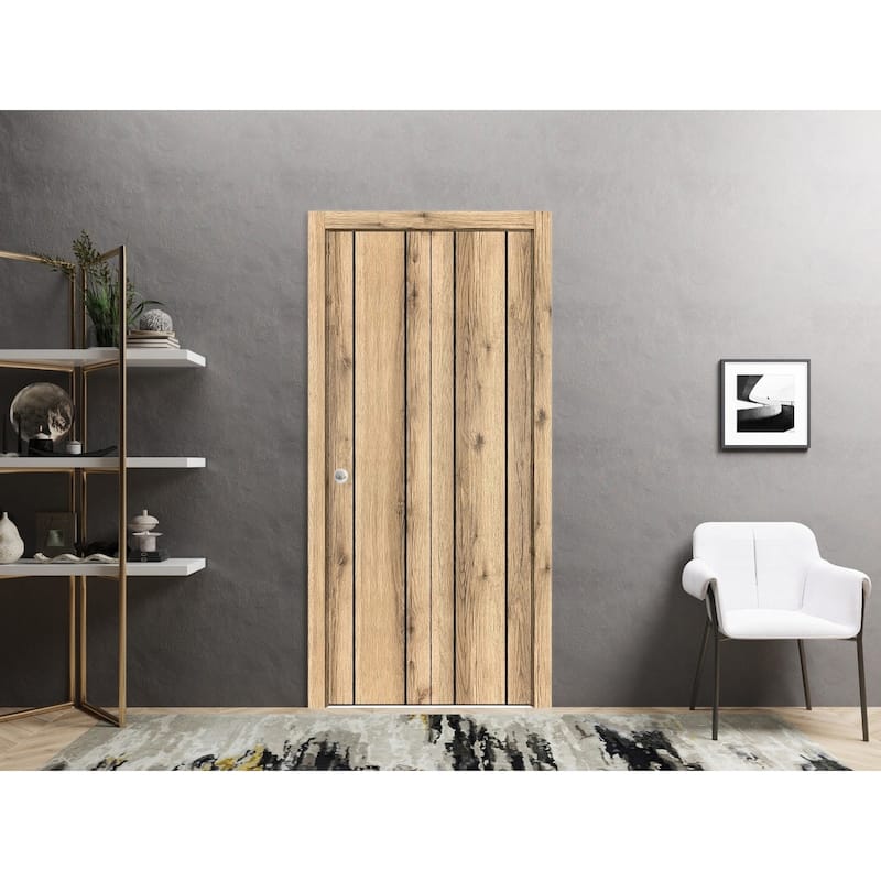 Slab Barn Door Panel 28 x 80 Planum 0017 Oak with Sturdy Finished