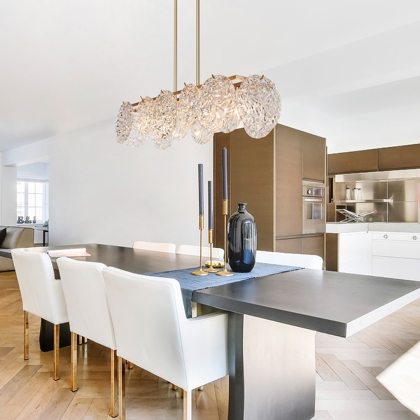 Gold rectangle chandelier store