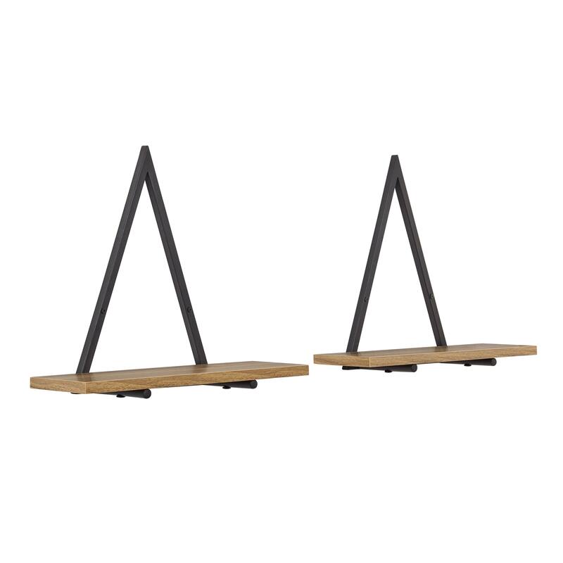 Danya B. Contemporary Decorative Triangle Accent Wall Shelf Set of 2 - Reversible Configuration