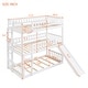 preview thumbnail 8 of 7, White Twin Pine Triple Bunk Bed with Guardrails, Convertible Ladder, Slide, Convertible Configuration