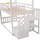 preview thumbnail 25 of 28, Twin House Bunk Bed with Convertible Slide & Storage Staircase, Grey