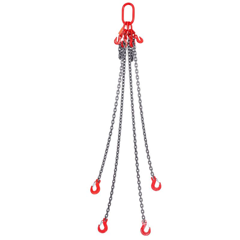 Chain Sling, 5/16 inch x 5 ft Lifting Chains with Hooks, G80 Engine Chain Hoist Lifts, 11000 lbs/5 Ton Lifting Sling Chains - 5/16 inch x 5 ft
