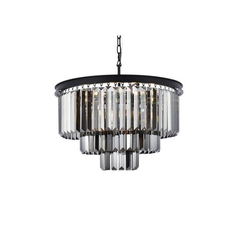 Royce Edge 9-Light Matte Black Chandelier