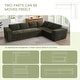 preview thumbnail 6 of 8, 129.5" Minimalist Style Chenille L-shaped Modular Sectional Sofa with Removable Cushions