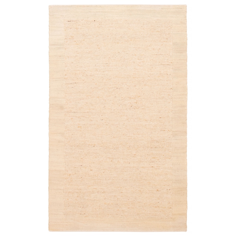 ECARPETGALLERY Hand Woven Zahara Cream Dhurrie - Cream - 5' x 8' - Rectangle