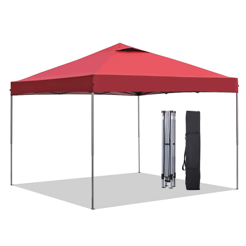 Ainfox 10 x 10 ft Pop-Up Party Canopy Tent Gazebo - Red