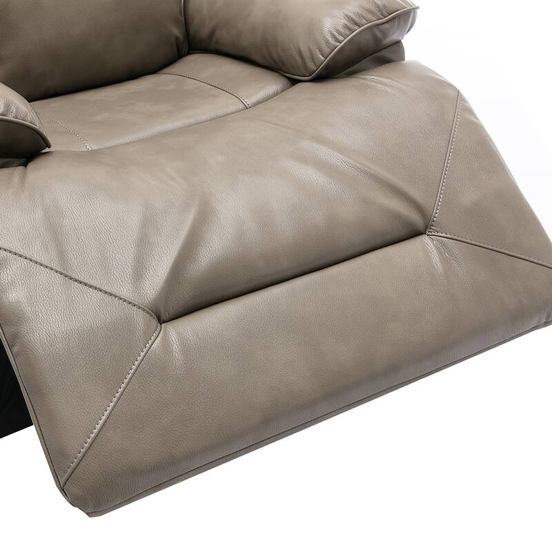360° Swivel Rocker Recliner with LED Lights, Manual Media Chair