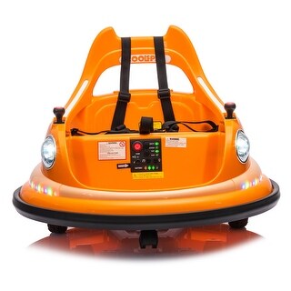 12V Kids Bumper Car with Remote Control, LED Lights, 360° Spin, and Safety Harness