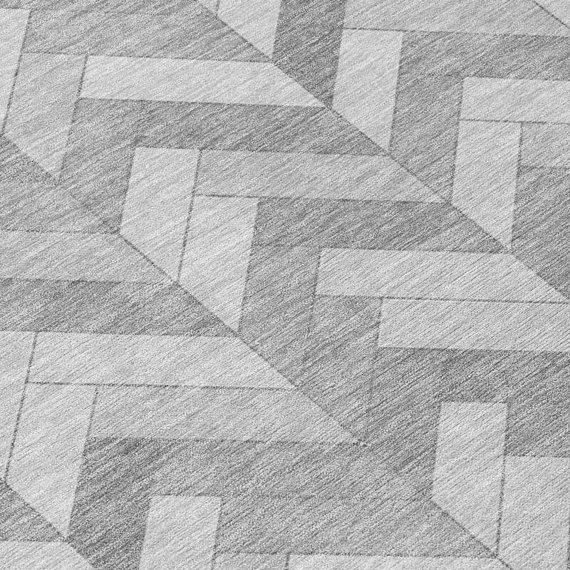 Machine Washable Indoor/ Outdoor Modern Chevron Chantille Rug