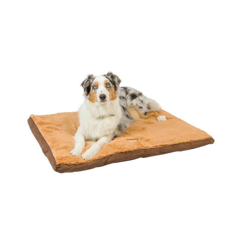 Pet Bed Mat With Poly Fill Cushion In Earth Brown & Mocha