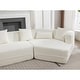 preview thumbnail 11 of 14, Creamy White Upholstered Sectional Sofa Modular 3 Seat Curved Sofa Couch - 3 Seater