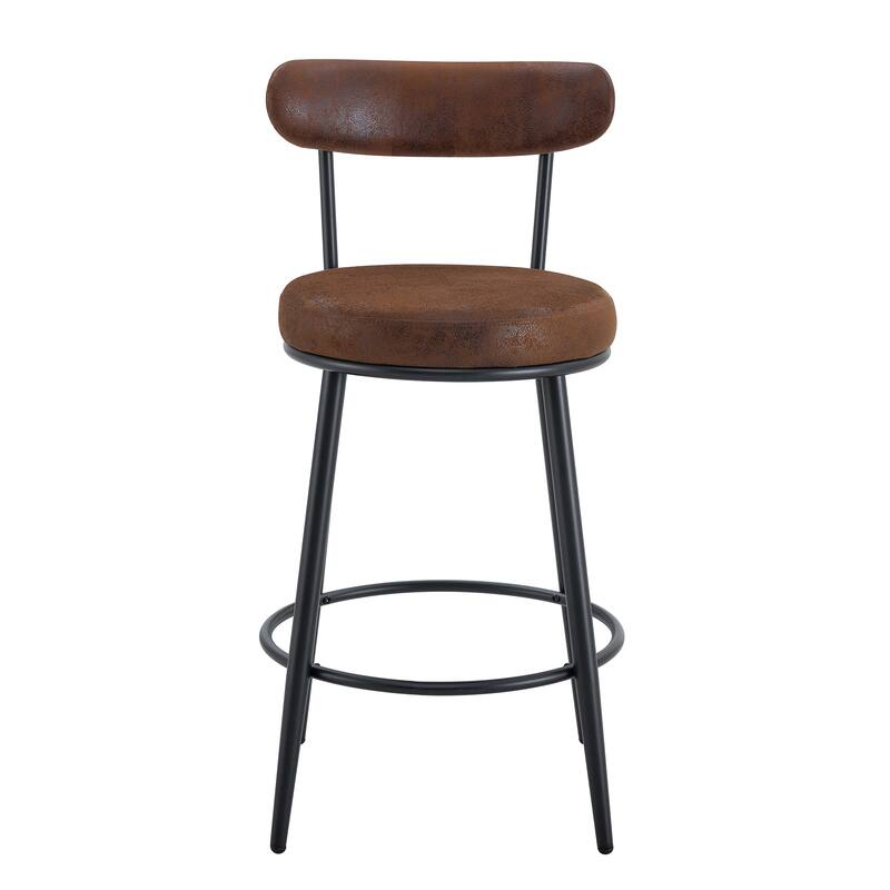 Two Sets of High Leg Bar Chairs with Black Metal Legs