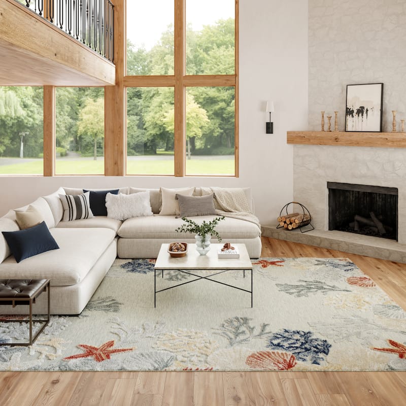 Nourison Suncoast Indoor/Outdoor Nature Area Rug - Grey/Multicolor - 9' x 12'