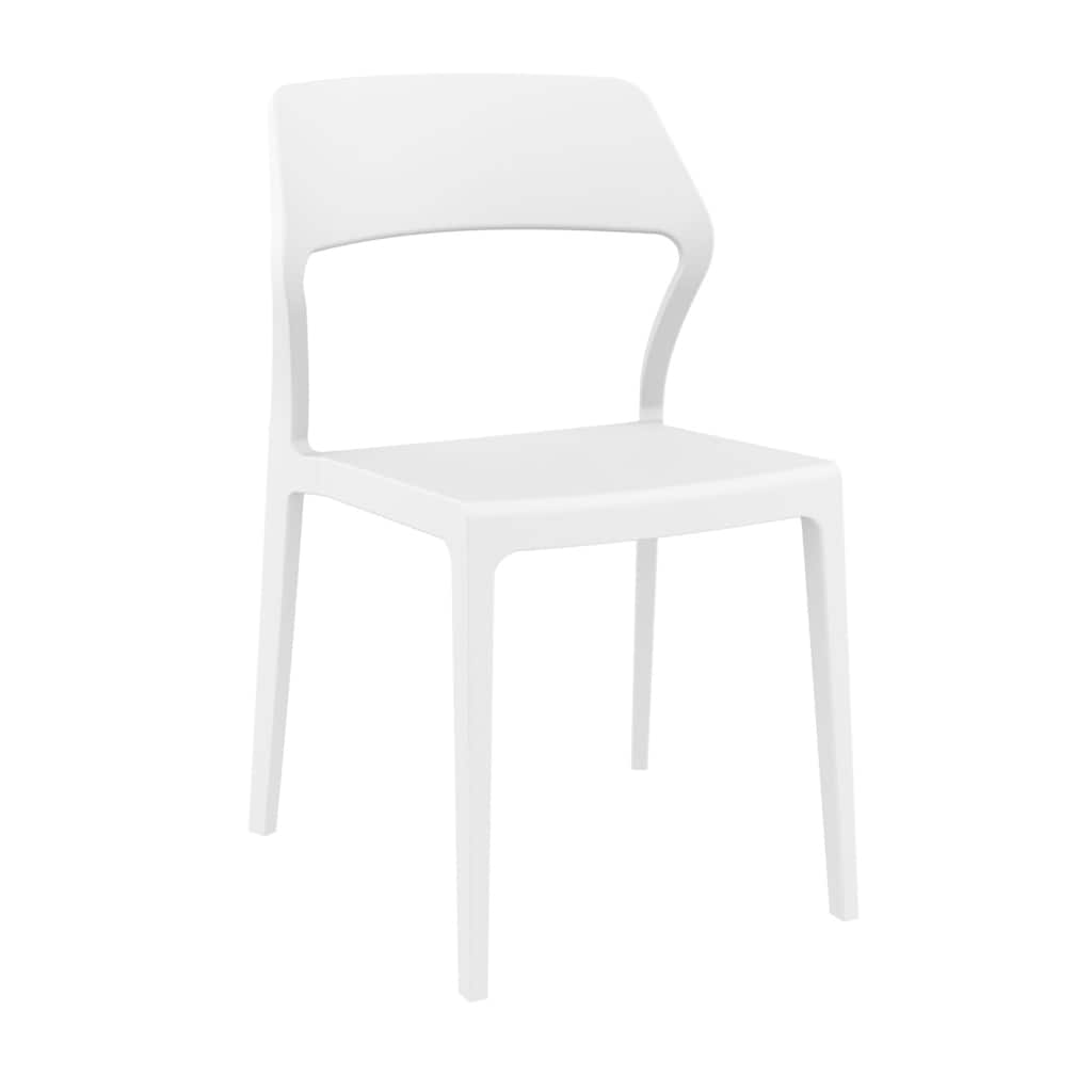 32.75" White Solid Patio Dining Chair
