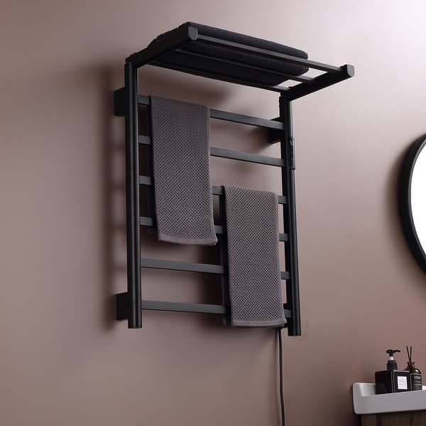 9Bar Stainless Steel Electric Plugin with Hardwired kit Towel Warmer