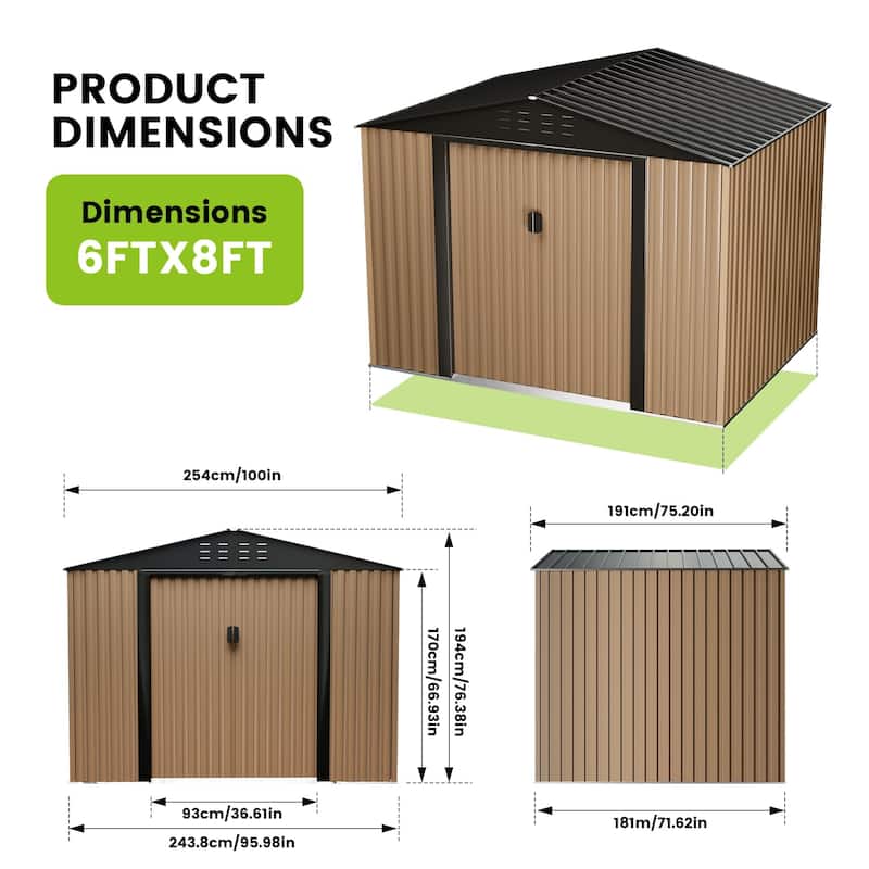 Outdoor Storage Shed,Lockable Metal Storage Shed for Garden,Patio,Backyard