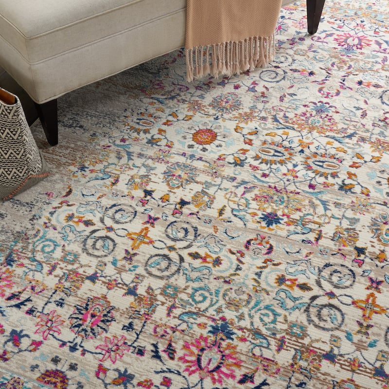 Nourison Vintage Kashan Distressed Medallion Area Rug