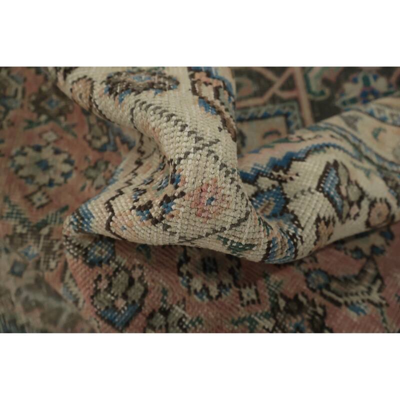 Hand Knotted Oriental 100% Wool Carpet Traditional Medallion Pink Tabriz Area Rug - 9' 4'' X 6' 4''
