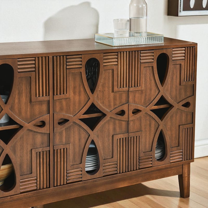 60.5" Mid Century Sideboard Buffet with Adjustable Shelves & Storage, TV Console Cabinet for Entryway & Dining Area