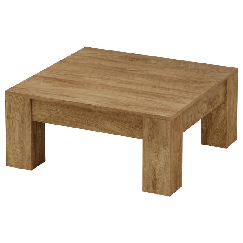 Square Coffee Table, 39-Inch Coffee Table with Sturdy Legs