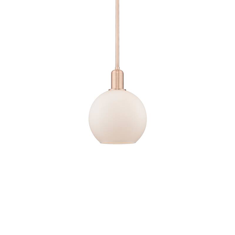 Innovations Lighting 716-1S-11-8 Athens Pendant Athens 8" Wide Mini - Antique Copper / Matte White