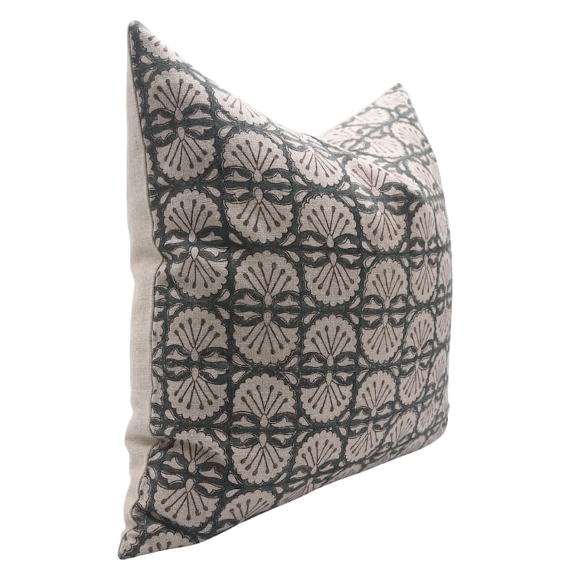Fabdivine Linen Square Block print pillow Cover