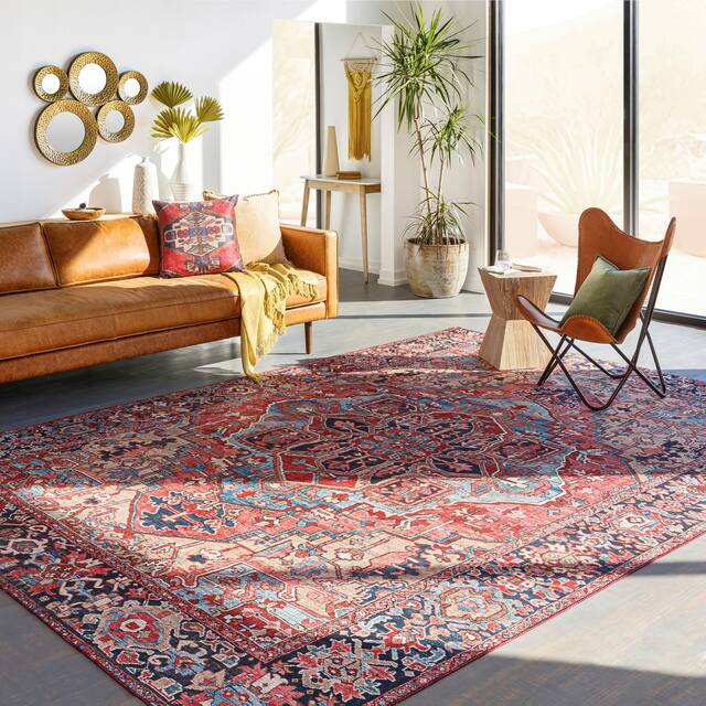 Adenia Vintage Medallion Printed Area Rug