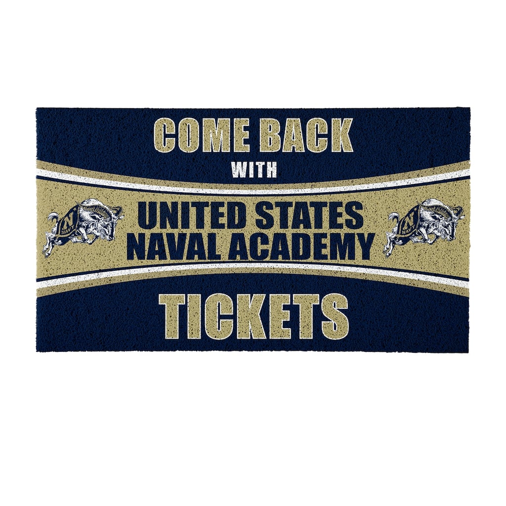 South Dakota State University 28 in. x 16 in. PVC "Come Back With Tickets" Trapper Door Mat