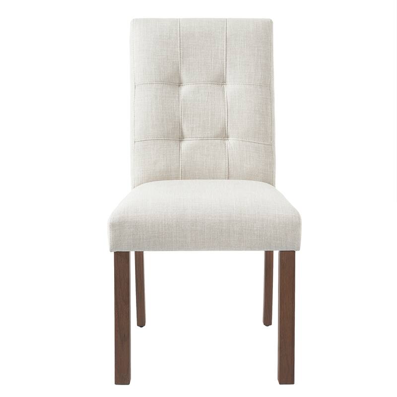 Set of 4 Modern Wooden Dining Chairs‌ – Upholstered Fabric Seats with Sturdy Wooden Legs